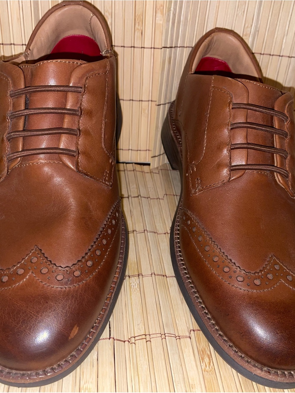 Men's Brown Leather Wingtip Derby Shoes